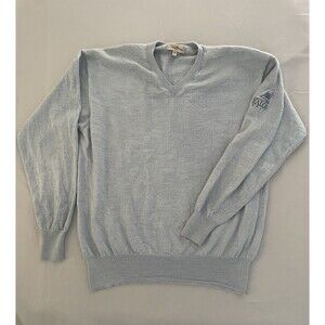 Peter Millar Sweater Women Size XL Blue Wool Silk Cashmere Kalos Golf Logo